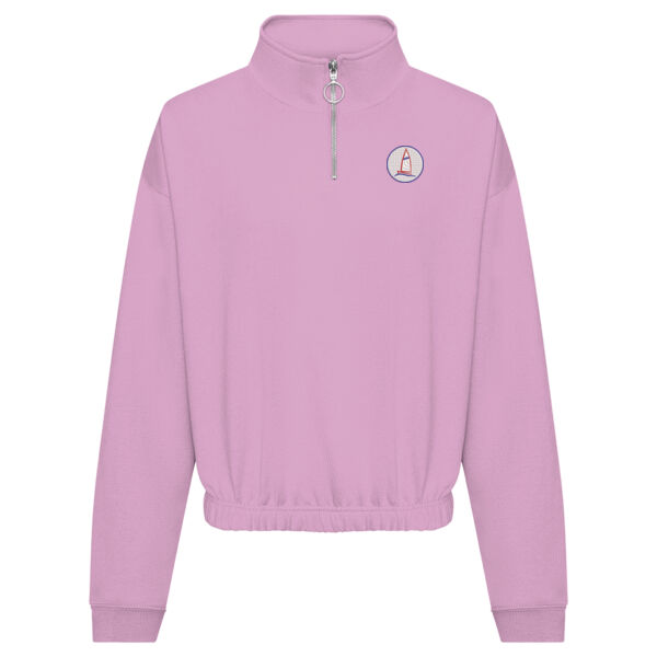 Streaker Ladies 1/4 Zip Cropped Sweatshirt Thumbnail