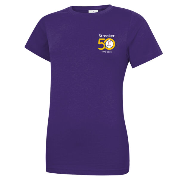 Streaker 50th Anniversary Ladies T-shirt Dark Colours Thumbnail